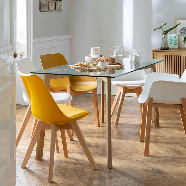 Mesa de comedor "Taho" de cristal templado L150cm - 140356