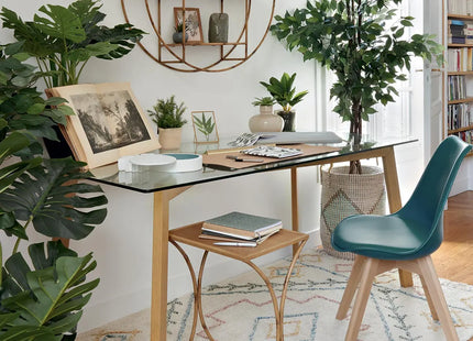 Mesa de comedor "Taho" de cristal templado L150cm - 140356