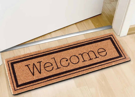 Felpudo coco trenzado 75x25cm "Welcome" color natural y negro - 140481002