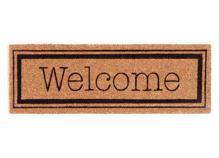 Felpudo coco trenzado 75x25cm "Welcome" color natural y negro - 140481002