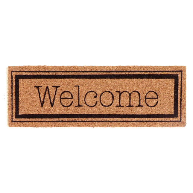 Felpudo coco trenzado 75x25cm "Welcome" color natural y negro - 140481002