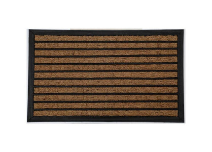 Felpudo de entrada de fibra de coco con base antideslizante marrón 45x75cm - 140491050