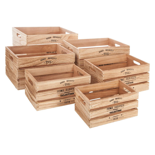 Caja "Factory" natural de madera XP - 140494