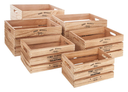 Caja "Factory" natural de madera M - 140494