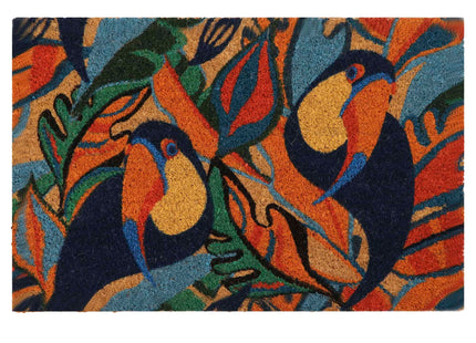 Felpudo coco trenzado 61x40cm "Toucans" multicolor - 140501097