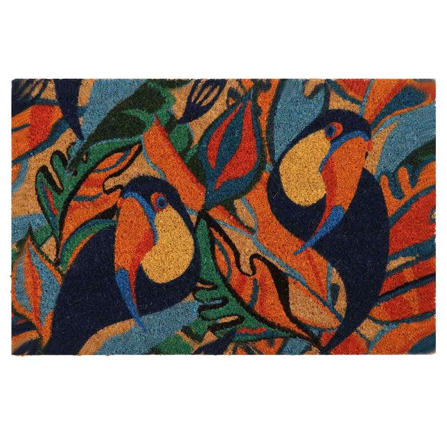Felpudo coco trenzado 61x40cm "Toucans" multicolor - 140501097