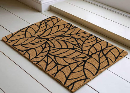 Felpudo en coco "Jungle "  45x75cm natural y negro - 140591080