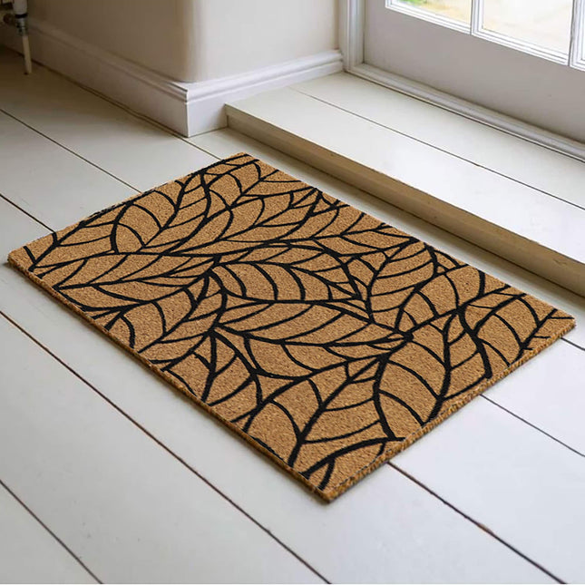 Felpudo en coco "Jungle "  45x75cm natural y negro - 140591080
