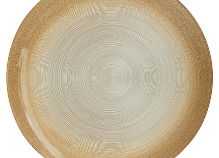 Plato "Jem" D33 llano de cristal blanco y dorado  - 140627F