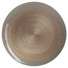 Plato "Jem" D33 llano de cristal rosa y dorado  - 140627G