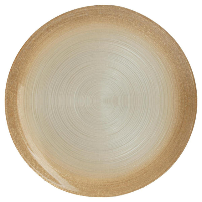 Plato "Jem" D28 llano de cristal blanco y dorado - 140628F