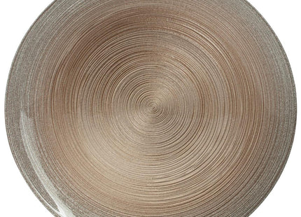 Plato "Jem" D28 llano de cristal rosa y dorado  - 140628G