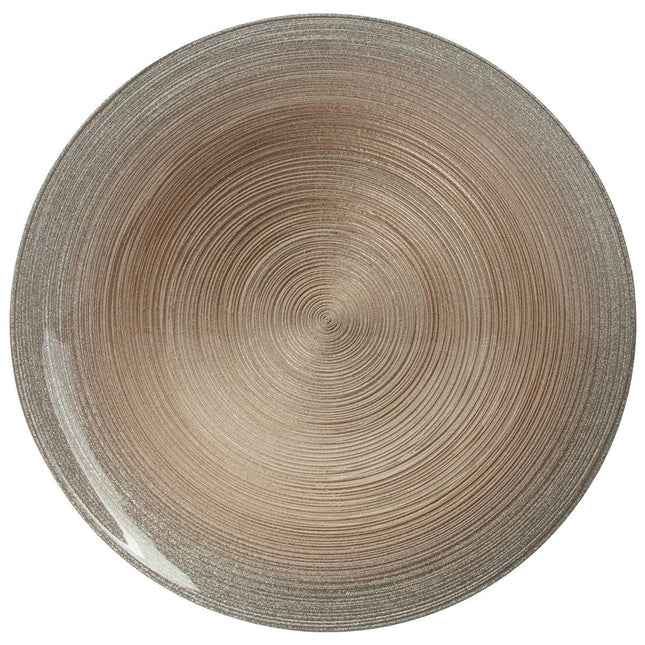 Plato "Jem" D28 llano de cristal rosa y dorado  - 140628G