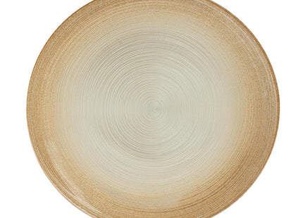 Plato "Jem" D21 llano de cristal blanco y dorado  - 140629F