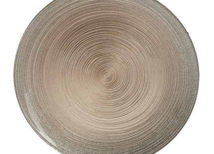 Plato "Jem" D21 llano de cristal rosa y dorado  - 140629G