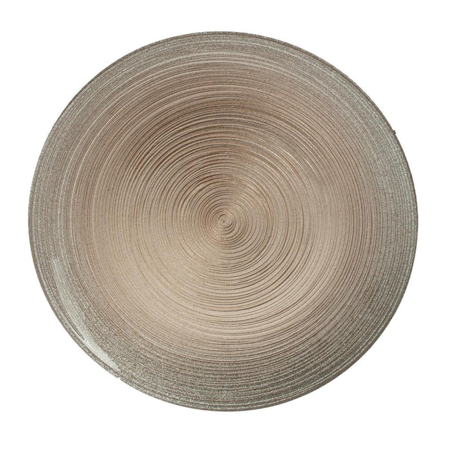 Plato "Jem" D21 llano de cristal rosa y dorado  - 140629G