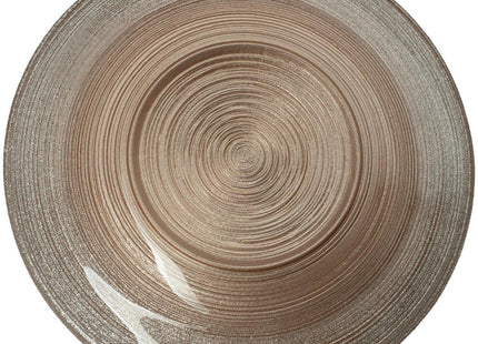 Plato "Jem" D20 llano de cristal rosa y dorado  - 140630G