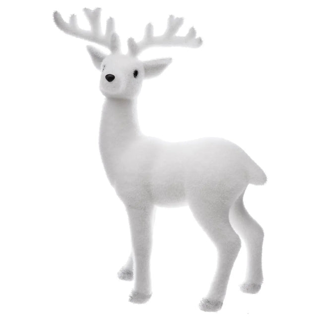 Reno blanco flocado de pie A47cm - 142616