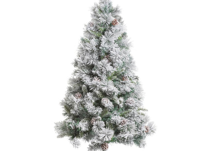 Árbol de Navidad artificial Verde Nieve flocada y piñas A180cm "Minnesota" - 143238