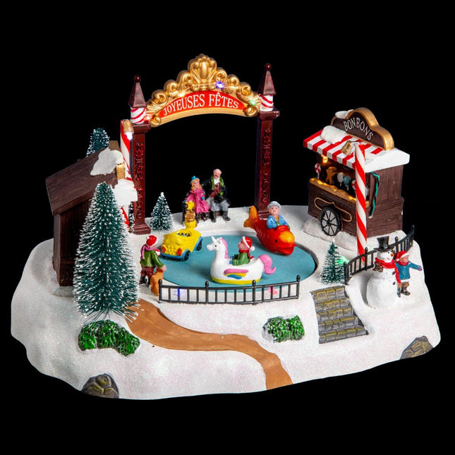 Pueblo navideño "Pista de hielo" luminoso y musical - 143252