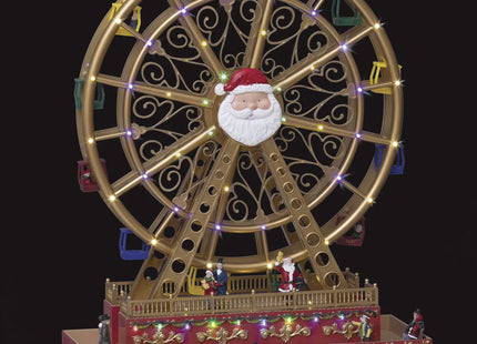 Pueblo navideño "Rueda gigante" animada/musical 68 LED + transformador - 143351