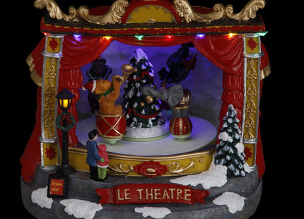 Pueblo navideño luminoso y animado "El teatro" - 143379