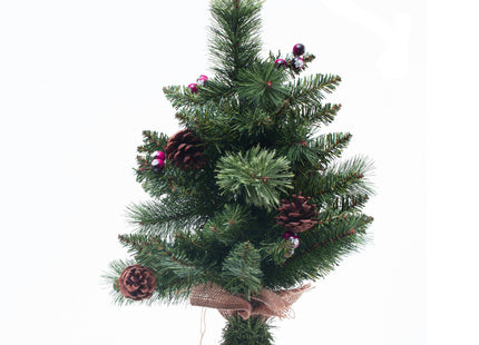 Árbol de Navidad artificial verde con piñas y frutos rojos A50cm "Wyoming" - 143459