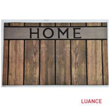 Felpudo de goma 45x75cm estampado efecto madera marrón - 144111006