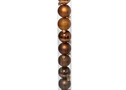 Juego de 9 bolas navideñas D.6cm bronce - 144820MD