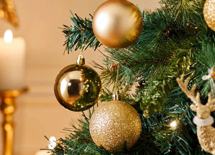 Juego de 9 bolas navideñas D.6cm doradas - 144820OR