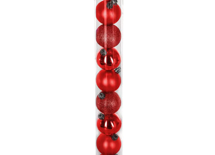 Juego de 9 bolas navideñas D.6cm rojas - 144820RG