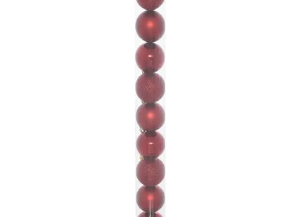 Juego de 9 bolas navideñas D.6cm color granate - 144820VS