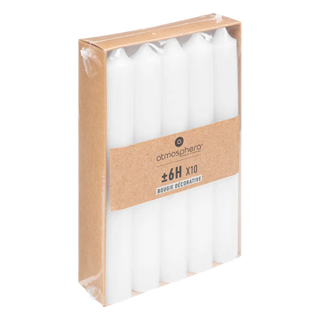 Paquete de 10 velas blancas de 45gr - 145078