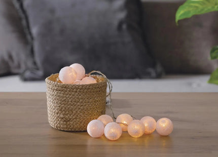 Guirnalda LED a pilas 16 bolas rosa - 145102D