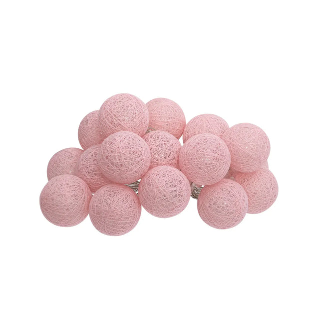 Guirnalda LED a pilas 16 bolas rosa - 145102D