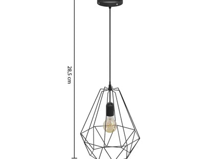 Lámpara suspendida de alambre "Drim", metal negro, 25 cm de diámetro - 145119
