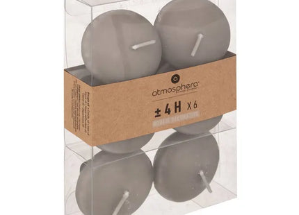 Juego de 6 velas flotantes, 4,5 x 2,5 cm - 145172