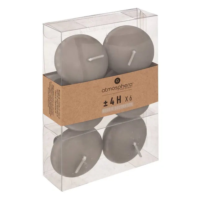 Juego de 6 velas flotantes, 4,5 x 2,5 cm - 145172