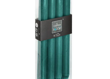 Lote de 4 velas de varilla rústicas P.2,2 x A.24,7 cm Verde esmeralda - 145314D