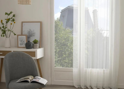 Visillo "Moly" 135x240cm blanco - 146280Z