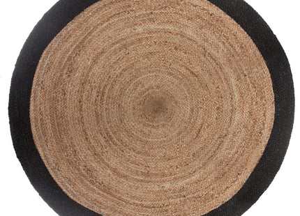 Alfombra D120 con borde negro en yute - 146295J
