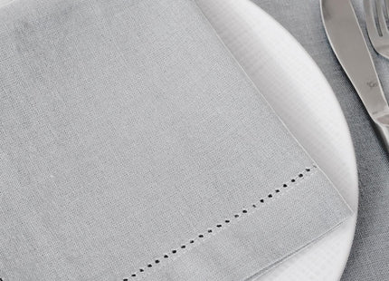 Juego de 4 servilletas de "Cambray" gris - 146341B