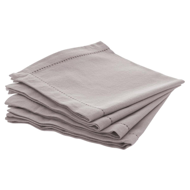Juego de 4 servilletas de "Cambray" gris - 146341B