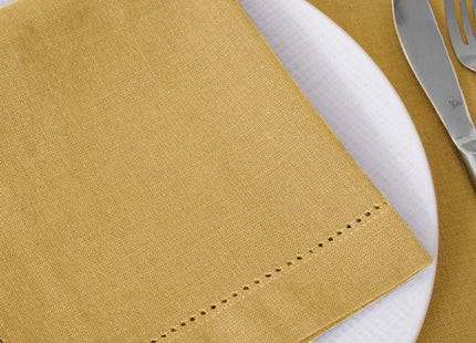 Juego de 4 servilletas de "Cambray" mostaza - 146341R