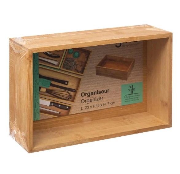 Organizador de cubiertos "Tidy Smart" 15x23cm en bambú - 146649