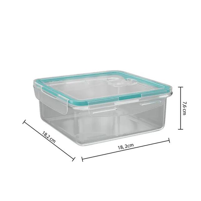 Pote de vidrio cuadrado "Clipeat" de 1,18 L- 146656