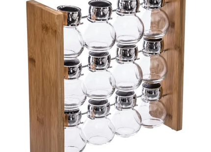 Set de 12 tarros de especias + soporte de bambú - 146666
