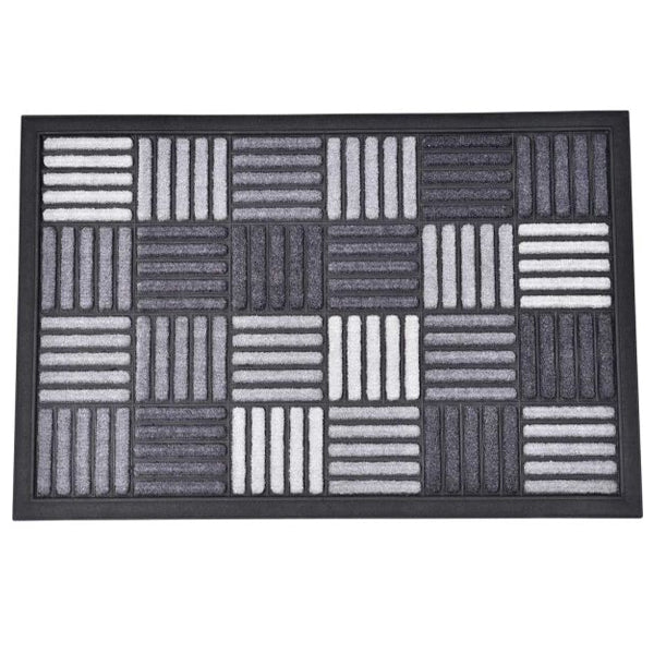 Felpudo de goma y caucho "Caroll" 40x60cm color gris - 1470493