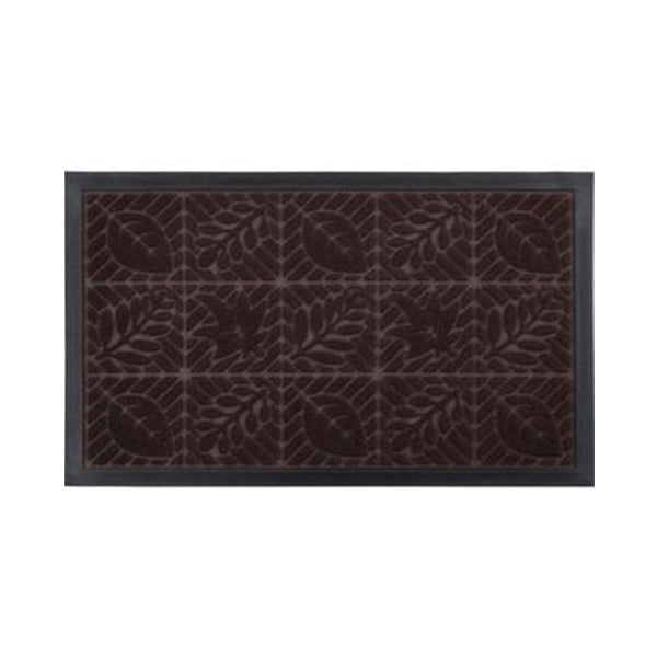 Felpudo de poliéster/goma "Feuille" 45x75cm motivo hojas en marrón - 1473192