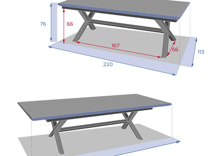 Mesa de jardín extensible de aluminio "Axiome" 10 plazas - 149020